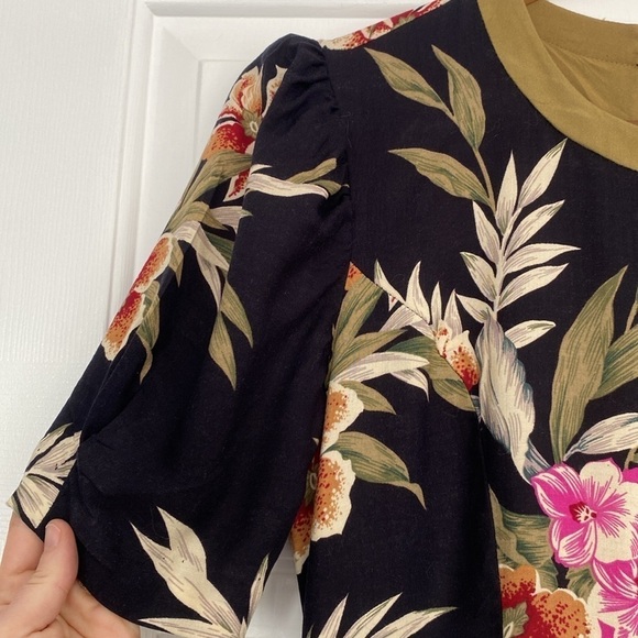 Positive Attitude vintage drop waist dress with Hawaiian print. - Picture 3 of 10